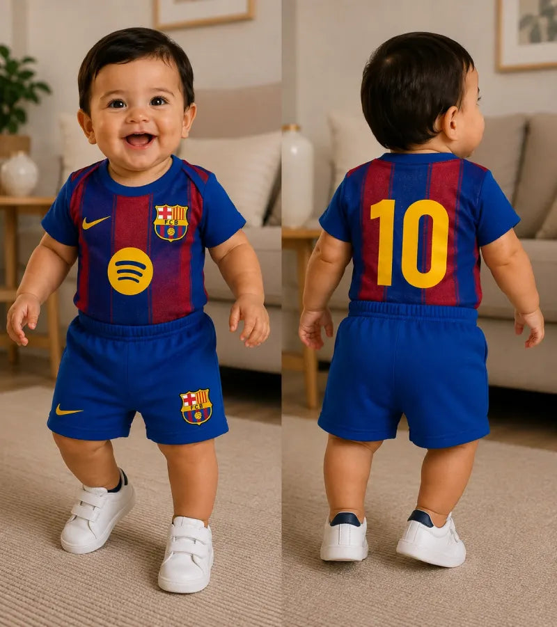 Uniforme Body + pantaloneta de fútbol para bebé