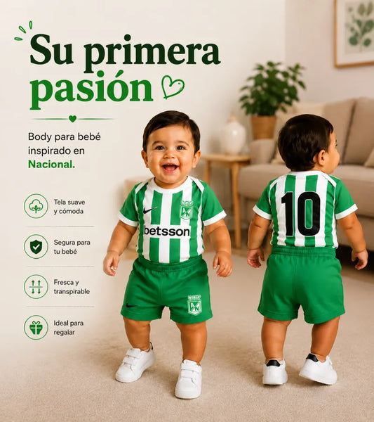 Uniforme Body + pantaloneta de fútbol para bebé