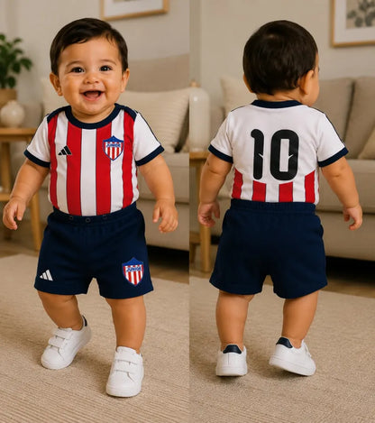 Uniforme Body + pantaloneta de fútbol para bebé